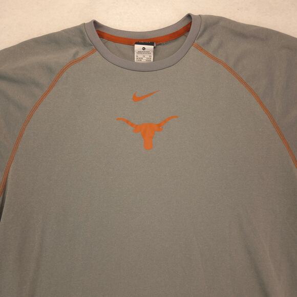 Nike Texas Longhorns College Football Shirt Mens Size Extra Large XL Gray Orange - Picture 1 of 9